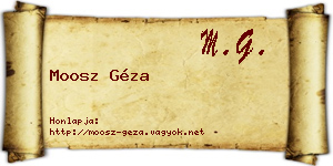 Moosz Géza névjegykártya