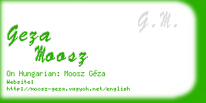 geza moosz business card