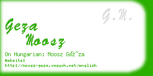 geza moosz business card
